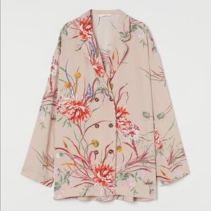 H&M floral double breasted blouse